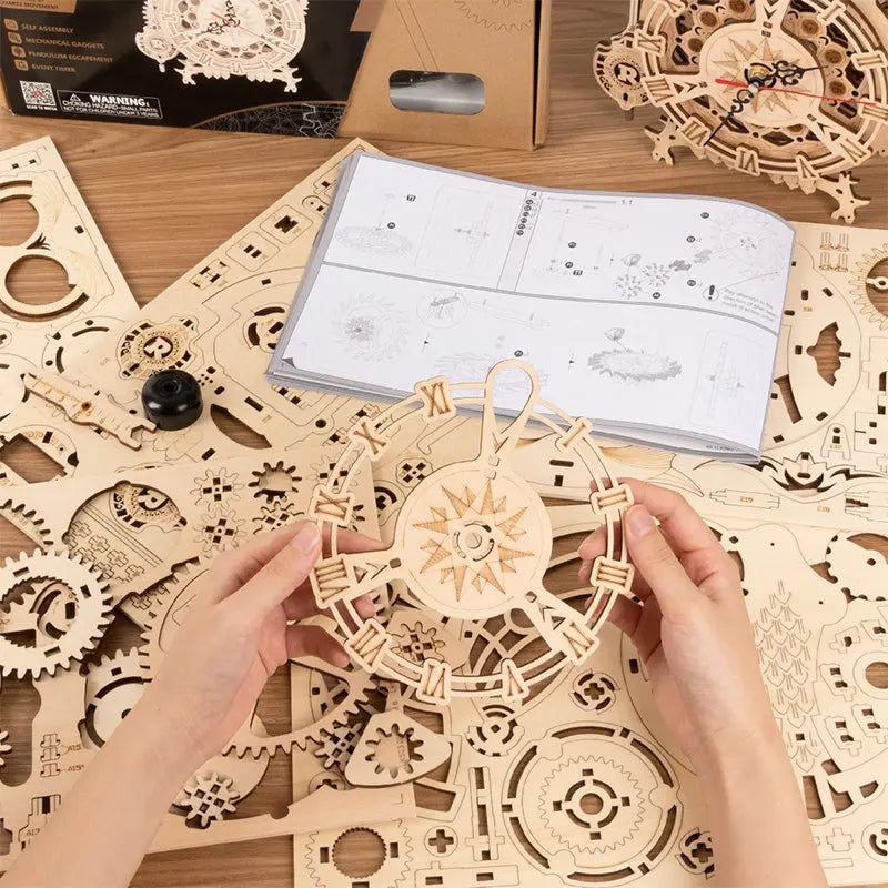 DIY Wooden Mechanical Owl Clock Model for Home Decor Glow circuit