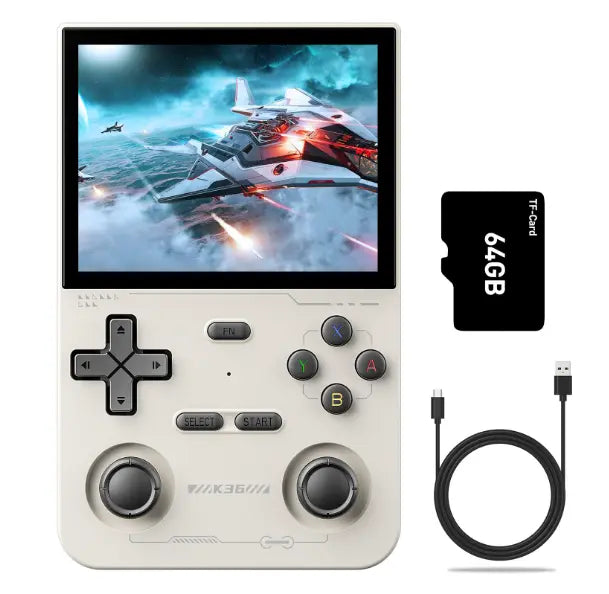 K36 Retro Handheld Game Console 500 nit 3.5 Inch IPS Screen with 16000 Video Games Emulator for PS1/PSP/DC/N64/SS Glow circuit