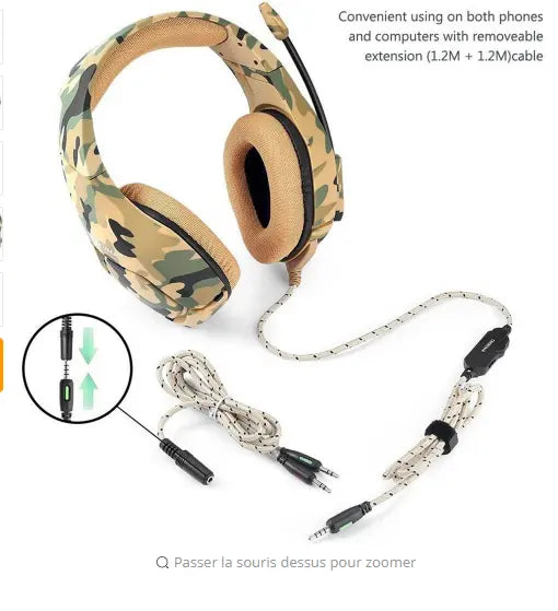 Gaming Headset with Microphone and Deep Bass Audio Glow circuit