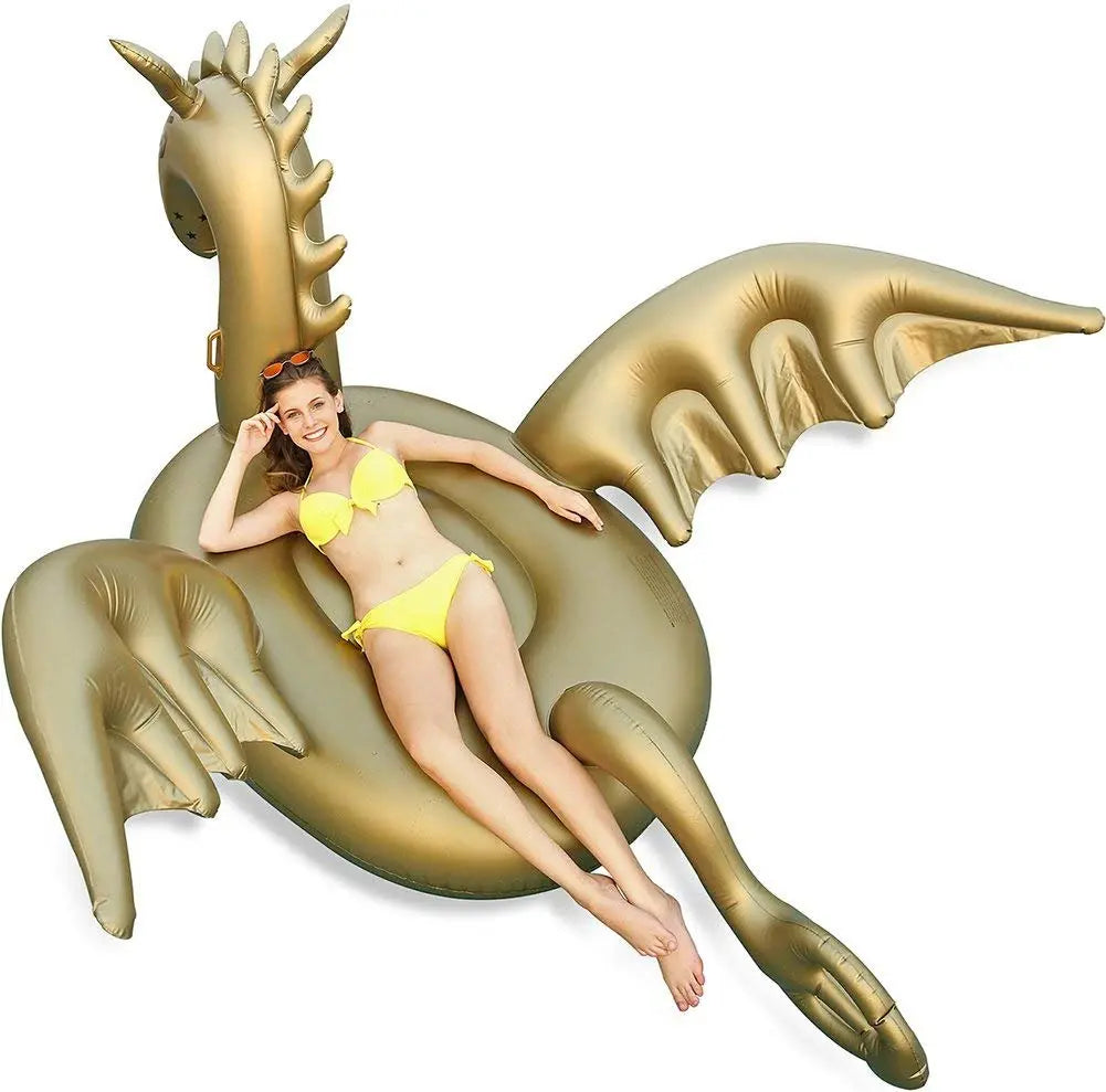 Giant Inflatable 103" Golden Dragon Pool Float - Luxy Float Glow circuit